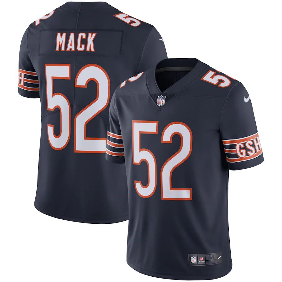 Men Chicago Bears #52 Khalil Mack Nike Navy Vapor Limited NFL Jersey